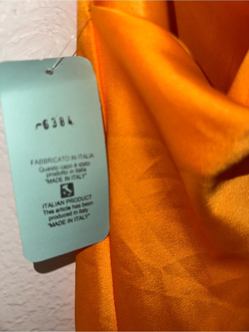 Satin Cowl Neck Slip Dress with Rhinestone Straps in Bright Orange NWT - Picture 6 of 7